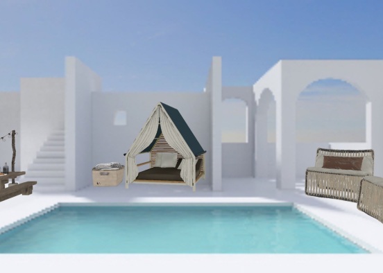 Terraza con piscina Design Rendering
