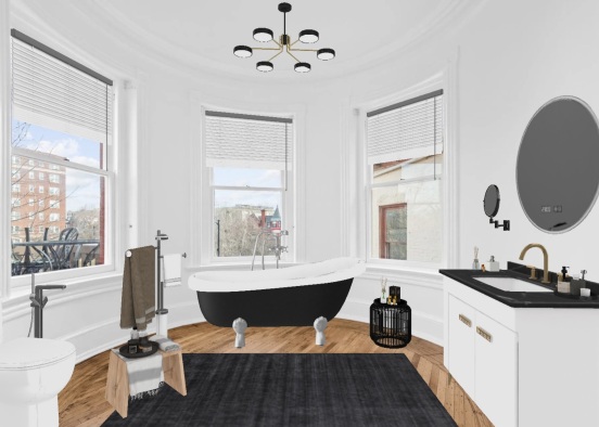 Modern Simple Bathroom Flat  Design Rendering