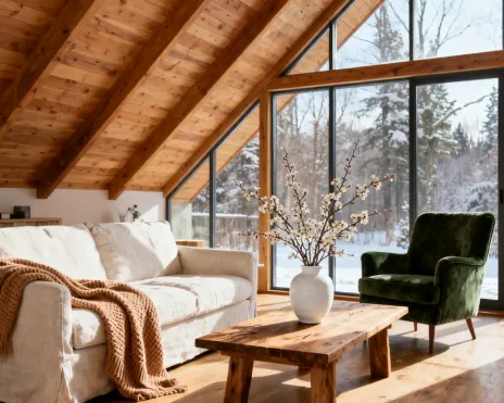 Ciepły dom zimą dla sieci