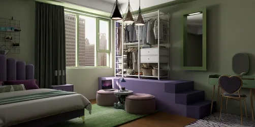 mint and purple